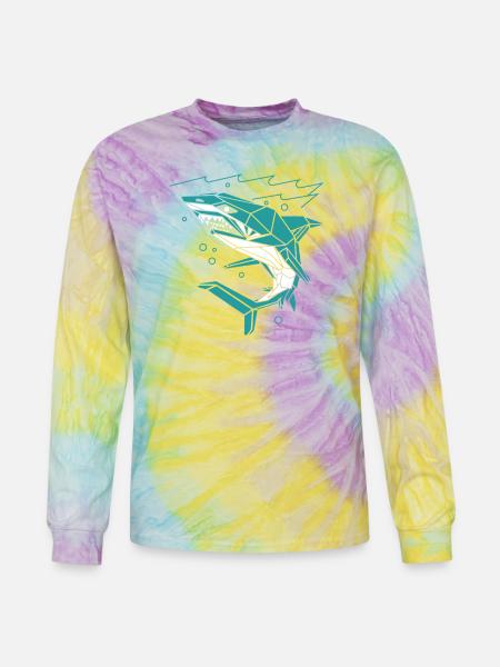 Polygon Shark - Tie Dye Long Sleeve T-shirt - mystique