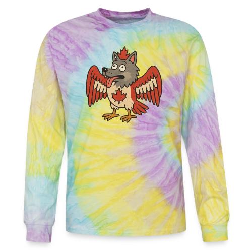 Maple-Mad Wolfbird – Quirky Canadian Creature - Tie Dye Long Sleeve T-shirt