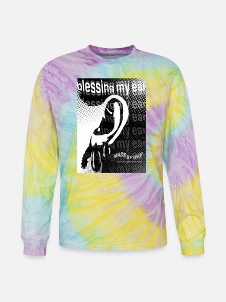 Echo Ear Blessing Halftone Art - Tie Dye Long Sleeve T-shirt - mystique
