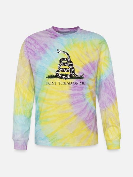 Coiled Rattlesnake Emblem - Tie Dye Long Sleeve T-shirt - mystique