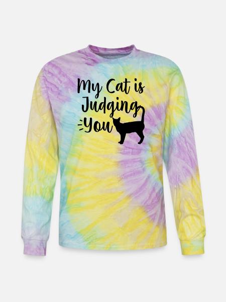 Funny Cat - Tie Dye Long Sleeve T-shirt - mystique