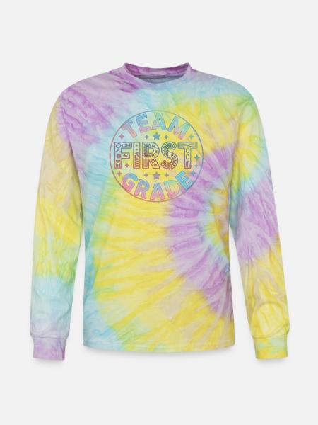 Team First Grade Back To School - Tie Dye Long Sleeve T-shirt - mystique