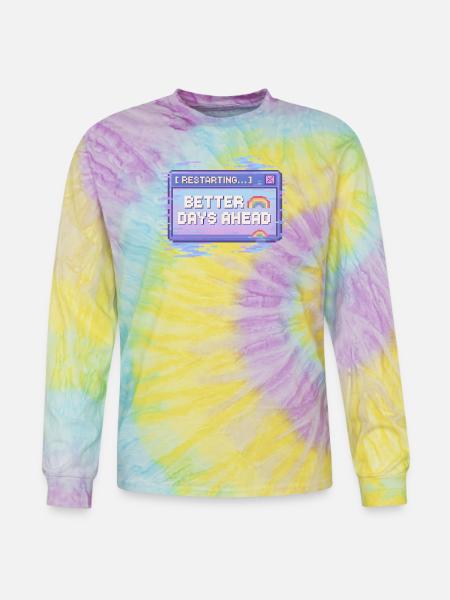 Better Days Ahead Pixel Retro - Tie Dye Long Sleeve T-shirt - mystique