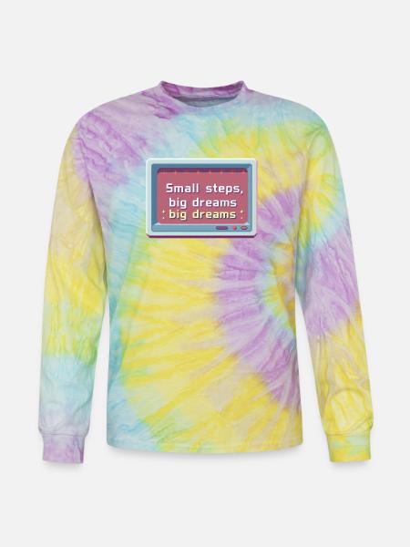 Small Steps Big Dreams Pixel - Tie Dye Long Sleeve T-shirt - mystique
