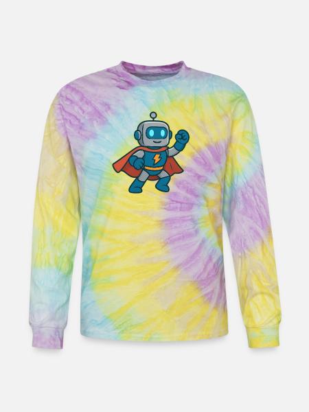 Robot Hero Lightning Cape - Tie Dye Long Sleeve T-shirt - mystique
