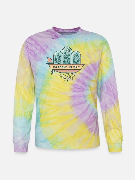 Gardens in Sky Terrarium Boat - Tie Dye Long Sleeve T-shirt - mystique
