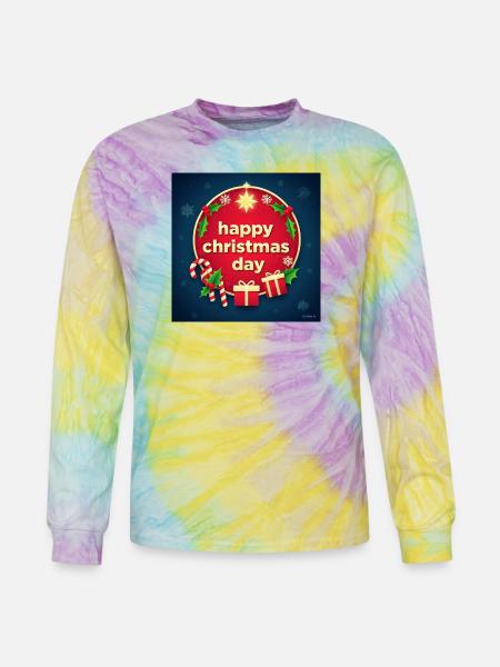 Happy Christmas Day Circle - Tie Dye Long Sleeve T-shirt - mystique