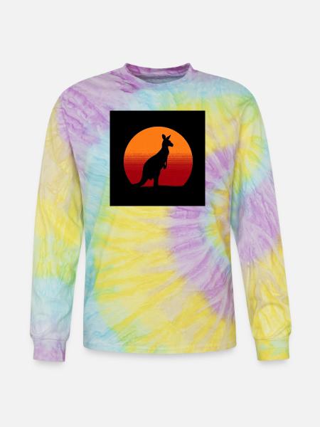 Sunrise Kangaroo Spirit - Tie Dye Long Sleeve T-shirt - mystique