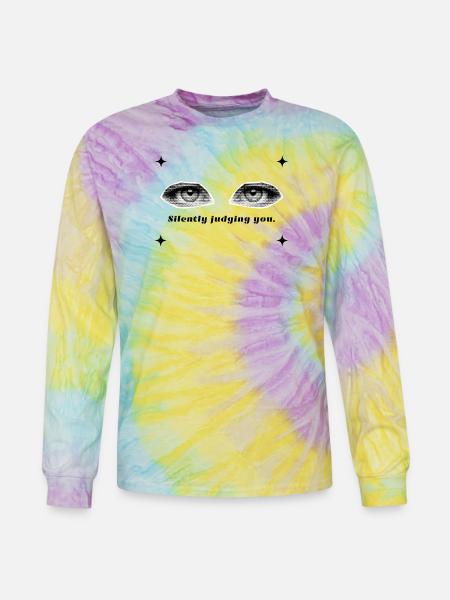 Twin Halftone Eyes - Tie Dye Long Sleeve T-shirt - mystique