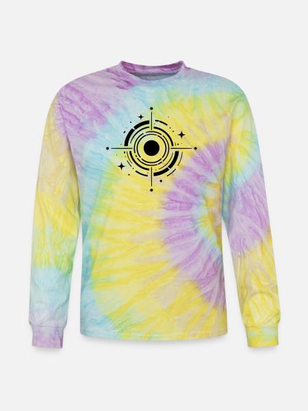 Cosmic Target Ring Emblem - Tie Dye Long Sleeve T-shirt - mystique