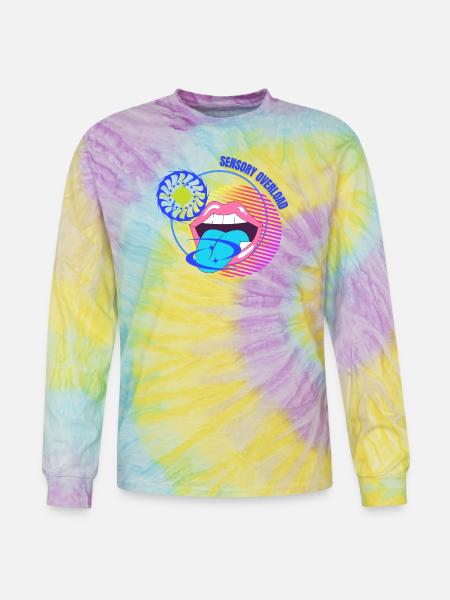 Sensory Overload Glitch Aesthetic - Tie Dye Long Sleeve T-shirt - mystique