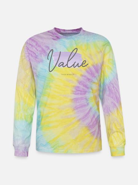 Value Yourself - Tie Dye Long Sleeve T-shirt - mystique
