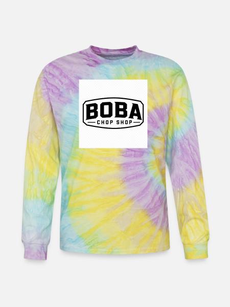 Boba Chop Shop Logo - Tie Dye Long Sleeve T-shirt - mystique