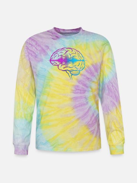 Neon Brain Wave Gradient - Tie Dye Long Sleeve T-shirt - mystique