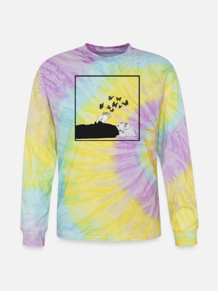 Breath of Butterflies - Tie Dye Long Sleeve T-shirt - mystique