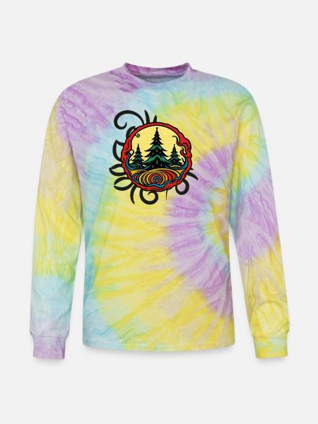 Forest Summit Badge Sunset - Tie Dye Long Sleeve T-shirt - mystique
