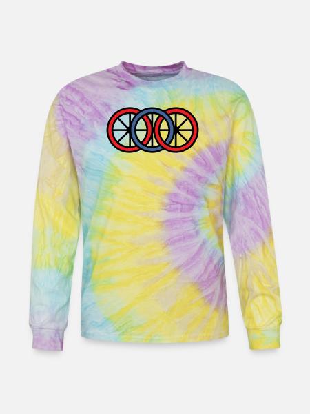 Bike Wheels Rings Logo - Tie Dye Long Sleeve T-shirt - mystique