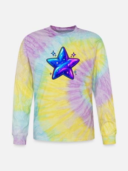 Cosmic Galaxy Star - Tie Dye Long Sleeve T-shirt - mystique