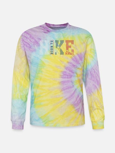 Tokyo Bold Rope Text Distressed - Tie Dye Long Sleeve T-shirt - mystique