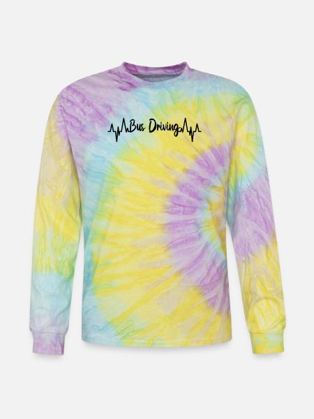 Bus Driving ECG - Tie Dye Long Sleeve T-shirt - mystique