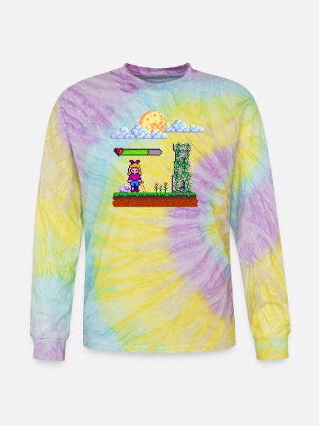 Pixel Heroine Art Design - Tie Dye Long Sleeve T-shirt - mystique