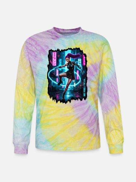 Cyberpunk Aesthetic — Phantom Protocol - Tie Dye Long Sleeve T-shirt - mystique