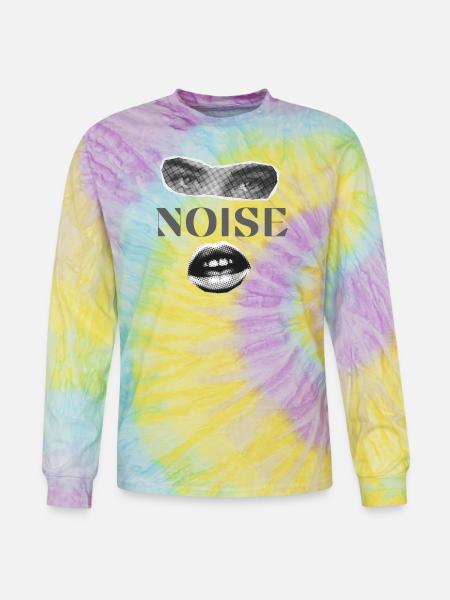Halftone Noise Face - Tie Dye Long Sleeve T-shirt - mystique