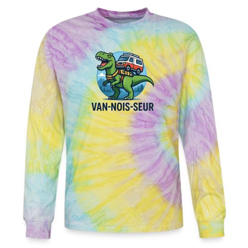 Green Dino Camper Van Design - Tie Dye Long Sleeve T-shirt