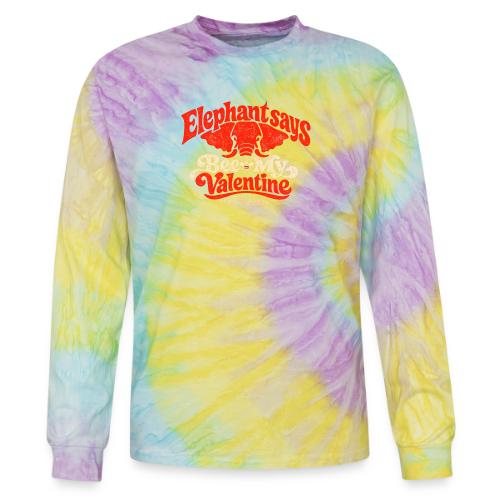 Retro Elephant Bee My Valentine Cute Couple - Tie Dye Long Sleeve T-shirt