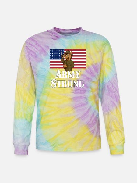 Patriotic Mule Soldier - Tie Dye Long Sleeve T-shirt - mystique