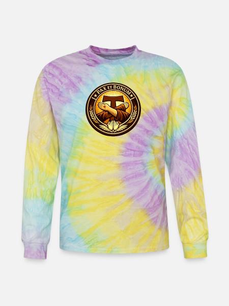 Franciscan Pax Et Bonum Emblem Tee - Tie Dye Long Sleeve T-shirt - mystique