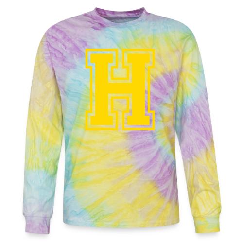 Letter H – Capital Athletic Alphabet Monogram - Tie Dye Long Sleeve T-shirt