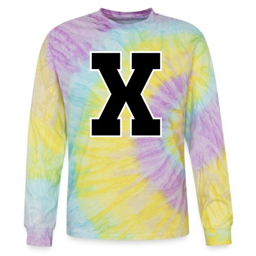Varsity Letter X Athletic Monogram - Tie Dye Long Sleeve T-shirt