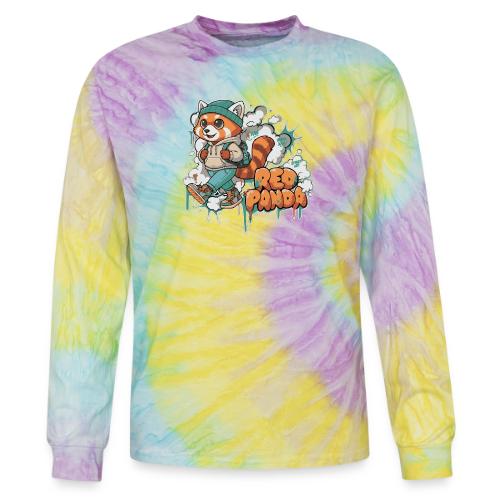 Red Panda Street Graffiti Vibes - Tie Dye Long Sleeve T-shirt