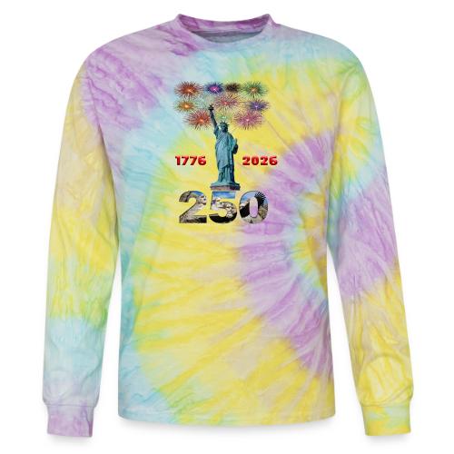 1776 - 2026 | 250 Years USA | Fireworks - Tie Dye Long Sleeve T-shirt