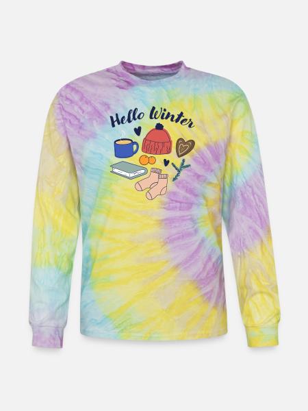 Hello Winter Cozy Essentials - Tie Dye Long Sleeve T-shirt - mystique