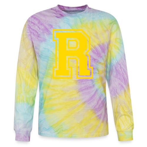 Letter R – Capital Athletic Alphabet Monogram - Tie Dye Long Sleeve T-shirt