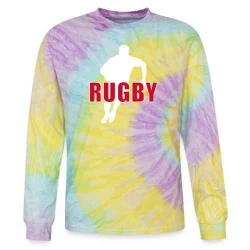 Bold Rugby Action Silhouette - Tie Dye Long Sleeve T-shirt