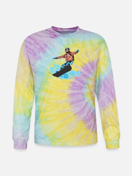 Snowboard Jump Neon Splash - Tie Dye Long Sleeve T-shirt - mystique