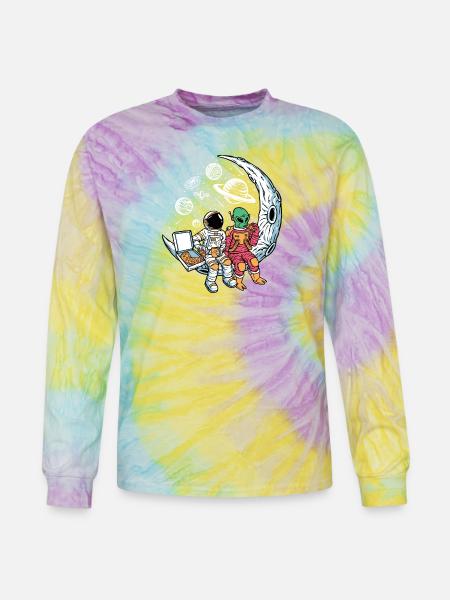 Cosmic Pizza Break - Tie Dye Long Sleeve T-shirt - mystique