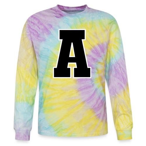 Varsity Letter A Athletic Monogram Design - Tie Dye Long Sleeve T-shirt