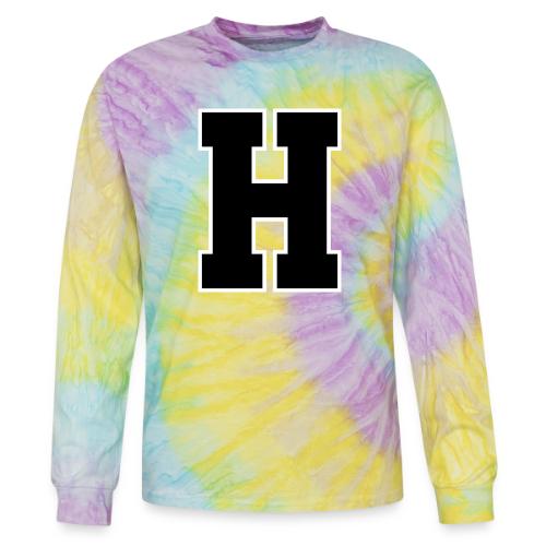 Varsity Letter H Athletic Font Design - Tie Dye Long Sleeve T-shirt