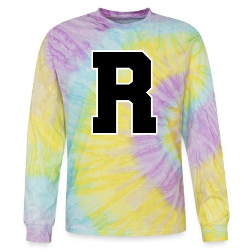 Varsity Letter R Athletic Monogram - Tie Dye Long Sleeve T-shirt