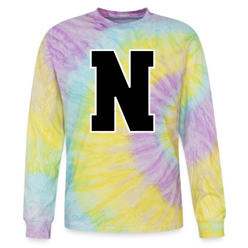 Varsity Letter N Athletic Font Graphic - Tie Dye Long Sleeve T-shirt