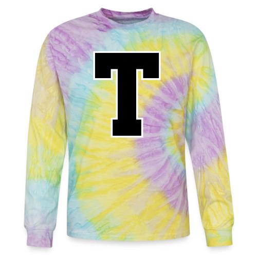 Varsity Letter T Athletic Font Design - Tie Dye Long Sleeve T-shirt