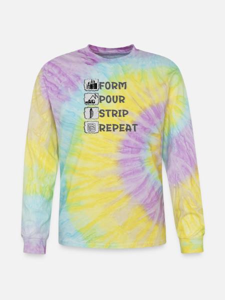 Form Pour Strip Repeat - Tie Dye Long Sleeve T-shirt - mystique