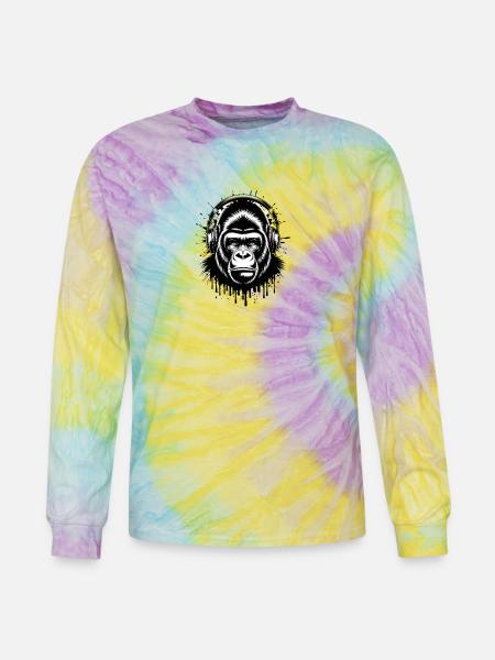 Gorilla DJ - Tie Dye Long Sleeve T-shirt - mystique
