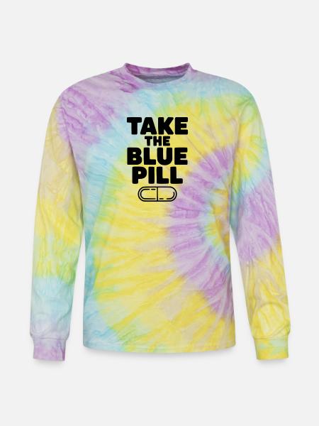 Take the Blue Pill - Tie Dye Long Sleeve T-shirt - mystique