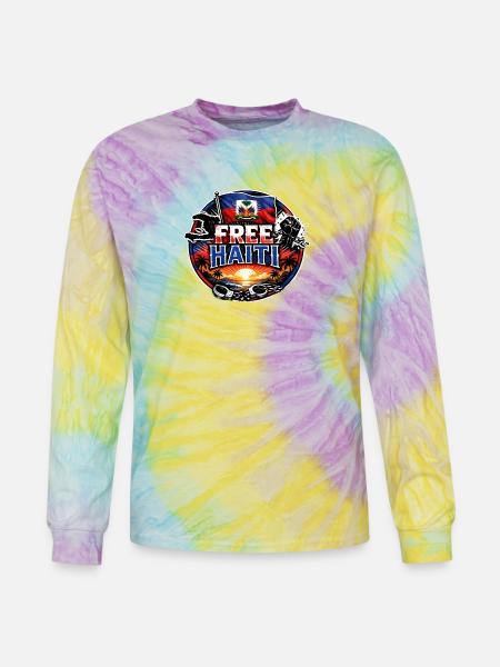 Free Haiti - Tie Dye Long Sleeve T-shirt - mystique