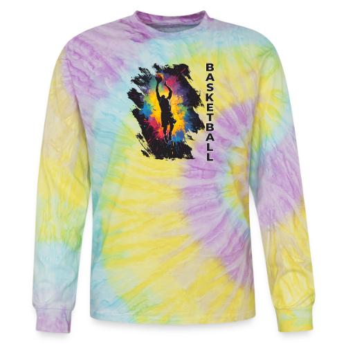 High Energy Basketball Paint Splatter Art - Tie Dye Long Sleeve T-shirt